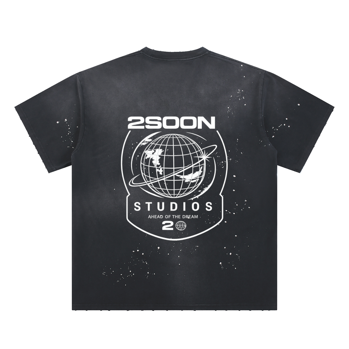 Hand-Frayed Sunfade Paint Splatter T-Shirt