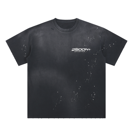 Hand-Frayed Sunfade Paint Splatter T-Shirt